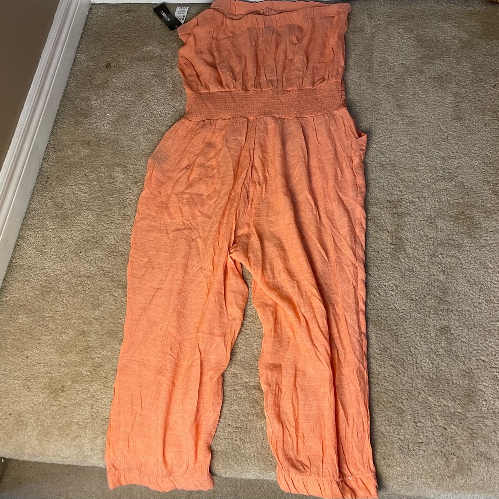 Sheer Peach Sleeveless Jumpsuit - Extra Large